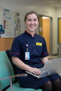 Dietitian Paige Alsop in the Great North Children's Hospital outpatient department