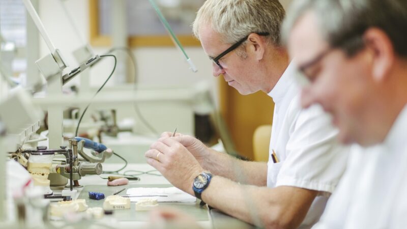 Dental Technicians in Crown and Bridge Laboratory
