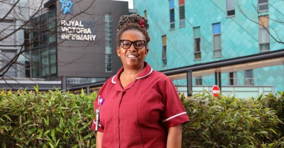 Research Nurse outside the RVI