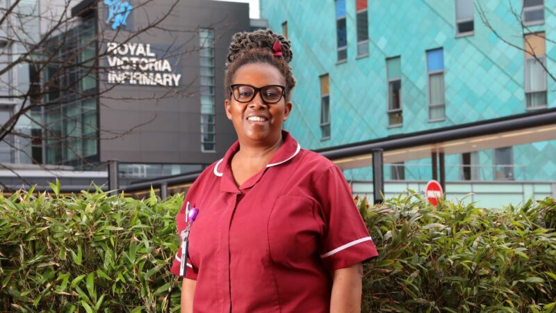 Research Nurse outside the RVI