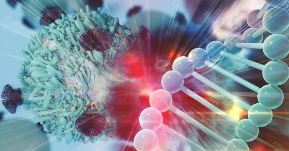 Concept illustration depicting gene and immunotherapy for cancers