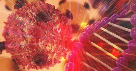 Gene therapy for cancer concept illustration